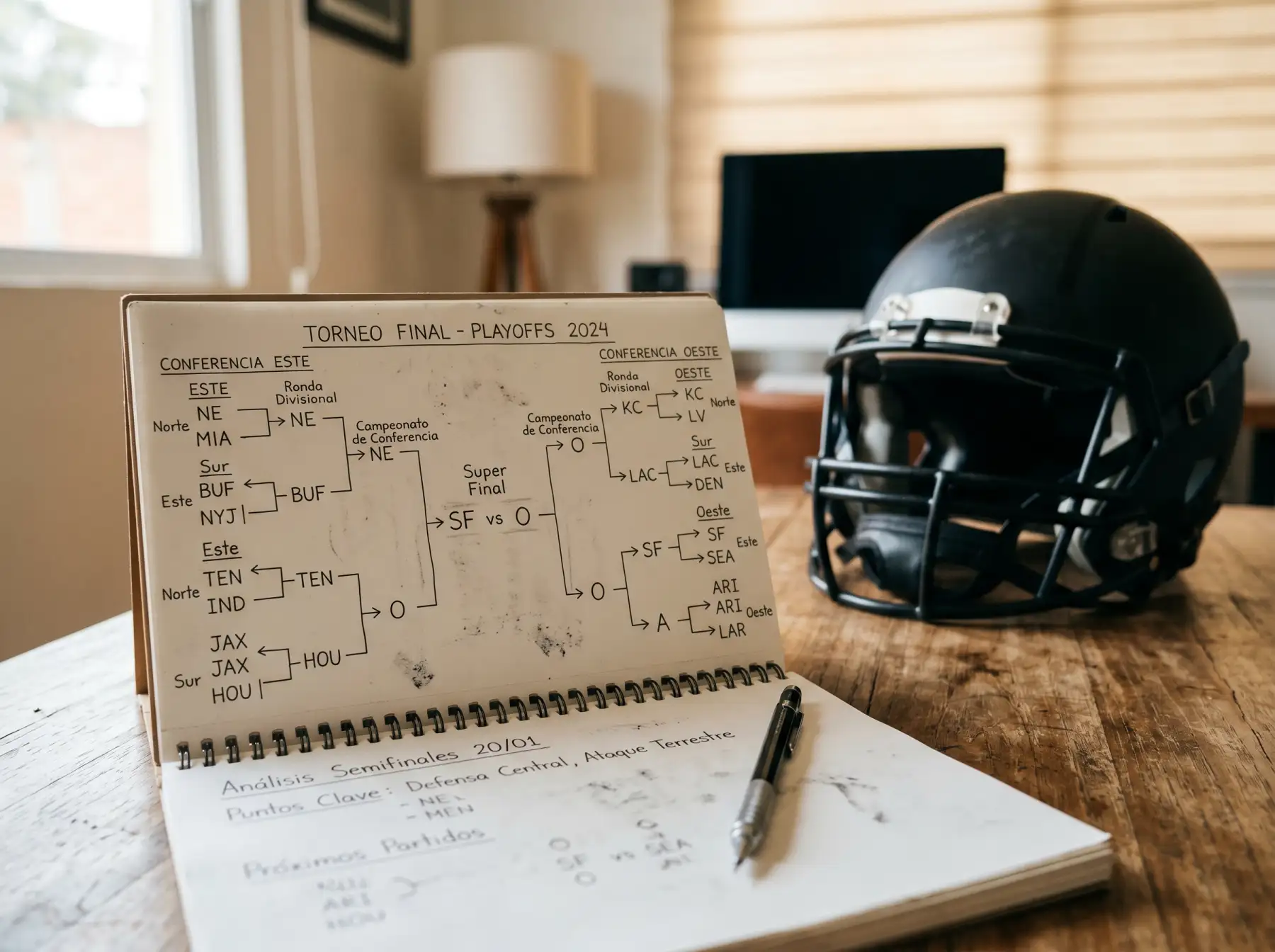 Cuadro de divisiones NFL con cuotas de futuras a ganador de división AFC y NFC