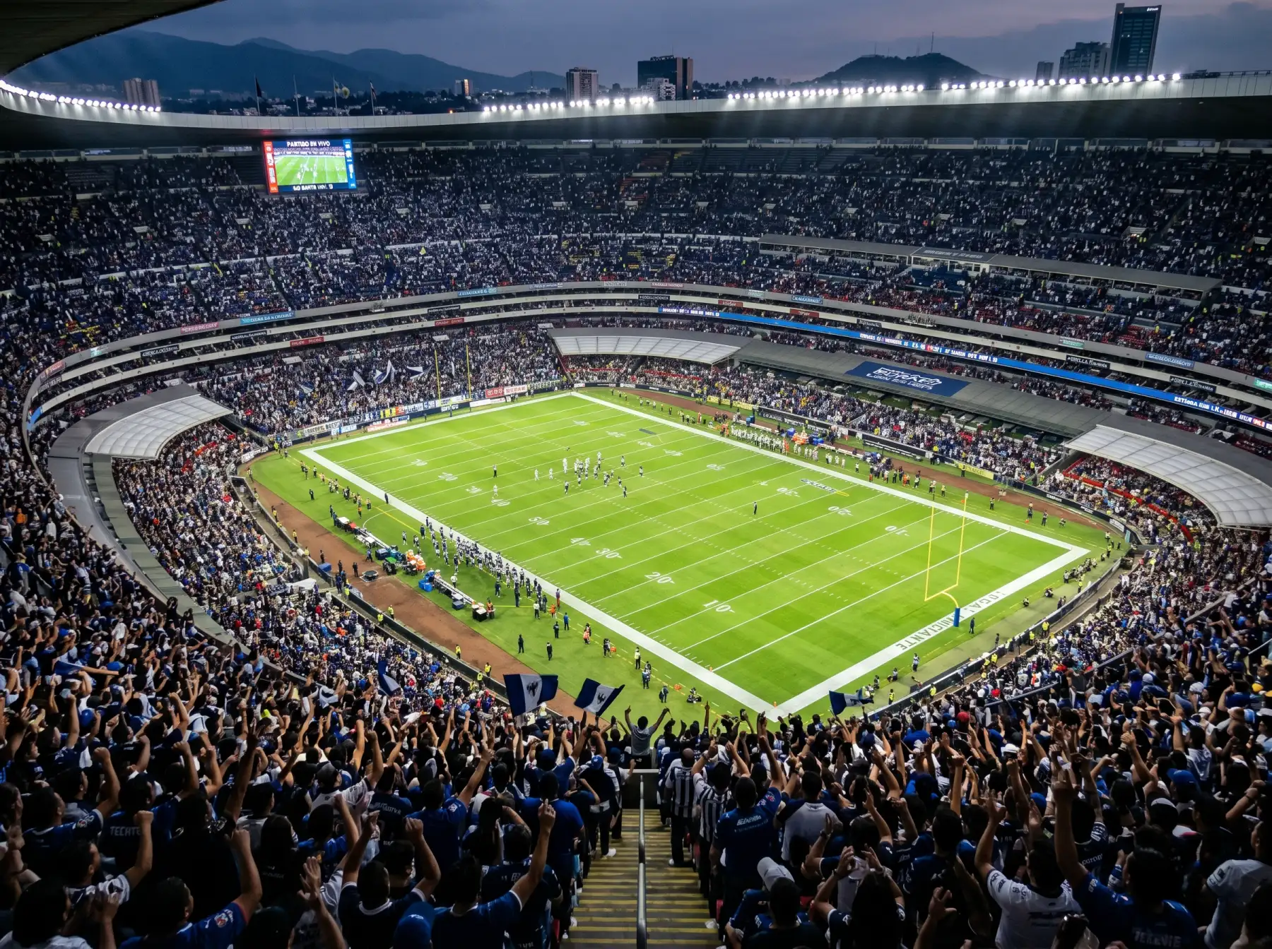 Estadio NFL lleno con público local mostrando el efecto de la afición sobre el spread